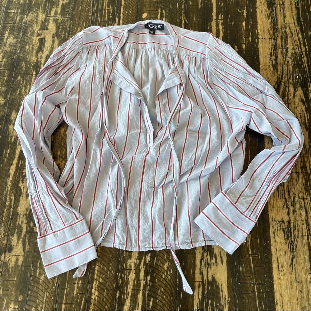 J CREW 💕 Striped Long Sleeve Blouse Shirt - MEDIUM